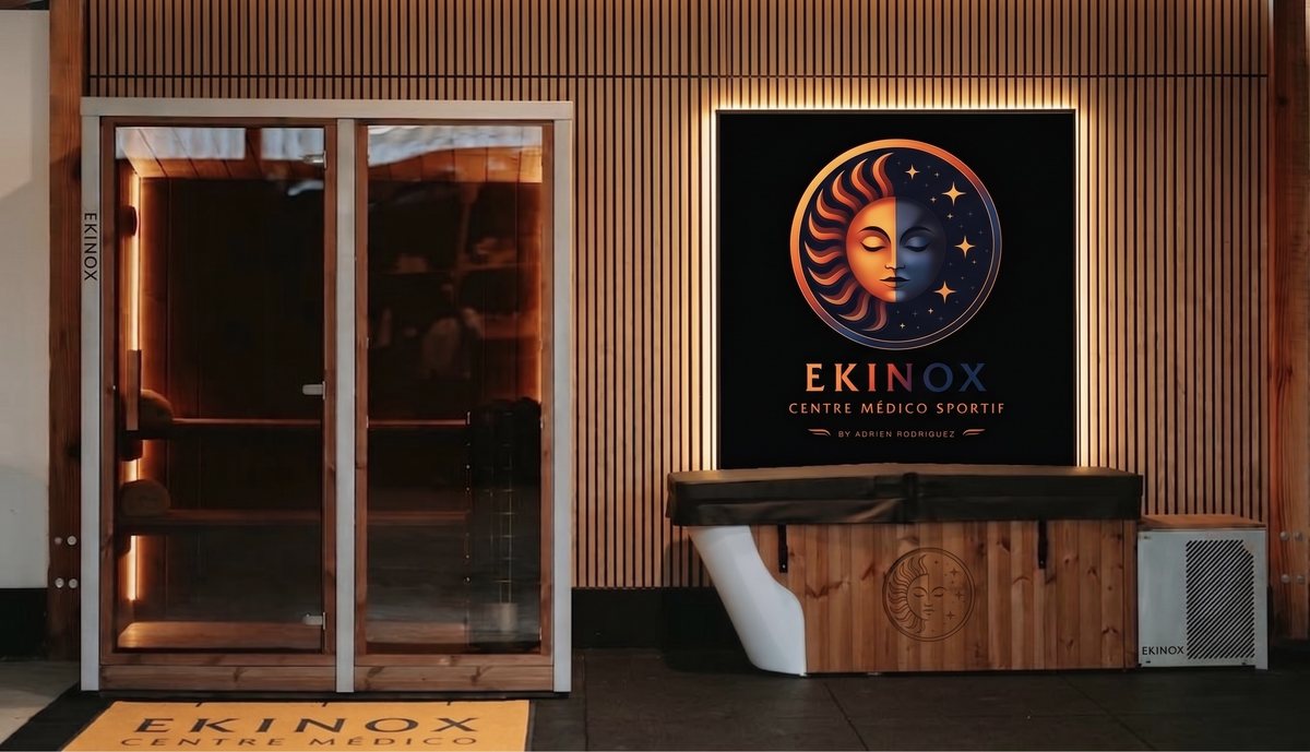 Espace récupération Ekinox — sauna et accueil signé